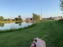 Keeping tension on the wire while its strung through the insulators